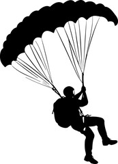 Man skydiving silhouette illustration