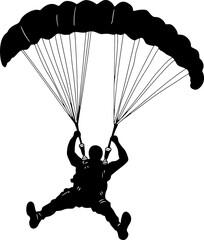 Man skydiving silhouette illustration