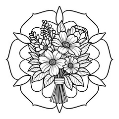 Mandala Flower Coloring Page for Adults
