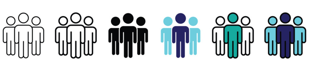 people, group, leader, icon, user, set, collection, vector stock. 