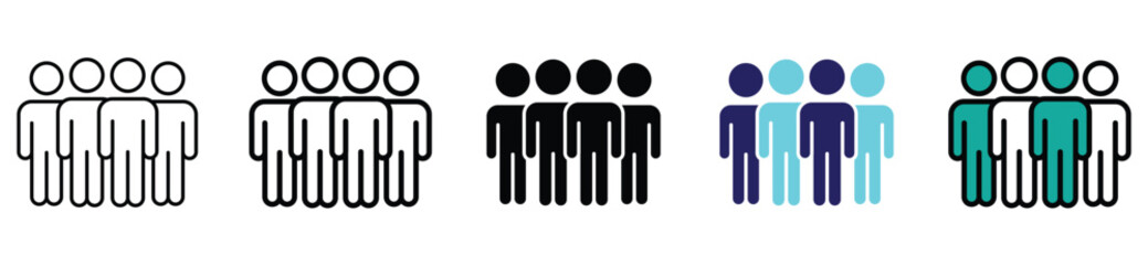 people, group, leader, icon, user, set, collection, vector stock. 