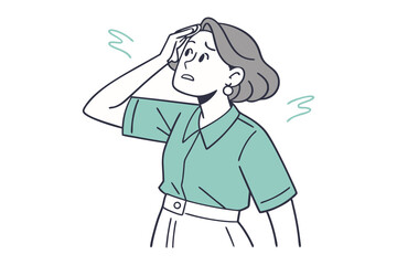 Anxious woman in despair: Captured a woman looks distraught, showcasing the struggles and hardship faced by many with relatable emotion, while she shows signs of worry or sadness.