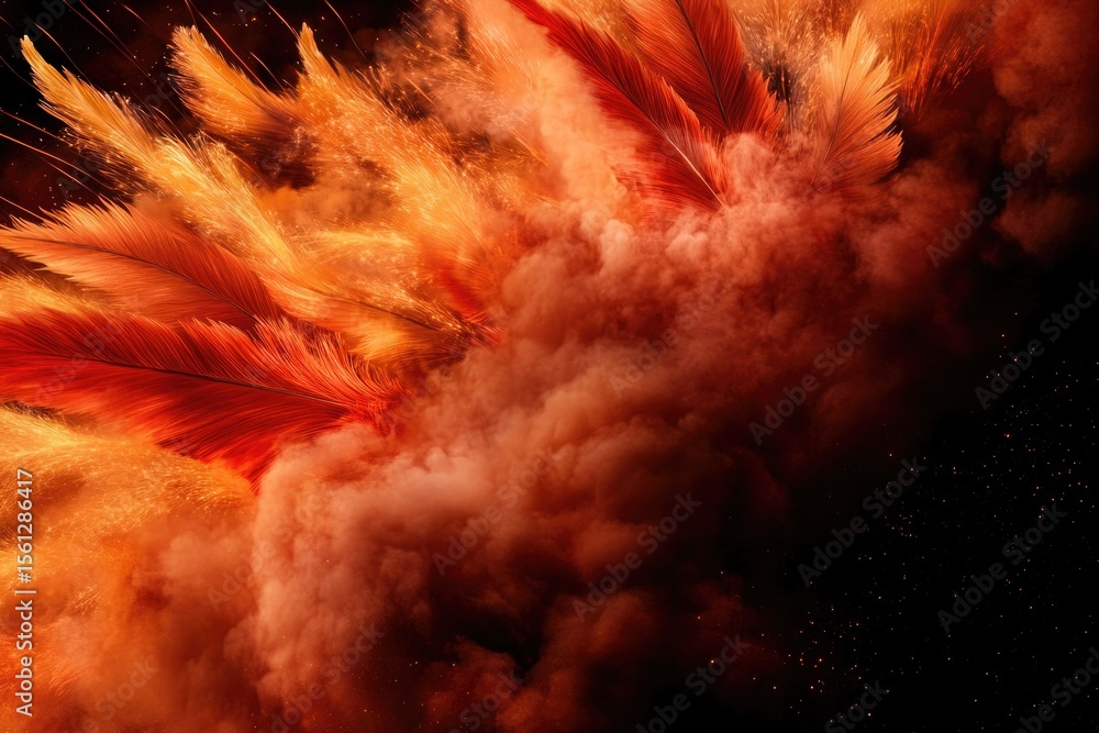 Aufkleber vibrant explosion of fiery colors creating dynamic motion and en