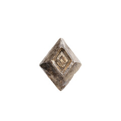 Fototapeta premium Close-up of a Unique, Faceted, Smoky Brown Crystal with Intricate Internal Structure