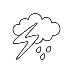 Hand drawn the weather storm icon isolated flat design.
