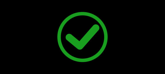 Green Check Mark icon. Vector Illustration.