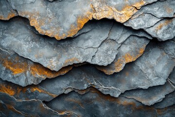 Layered rock formations showcase stunning textures and rich mine