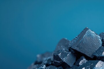 Shiny black mineral chunks create striking contrast against vibr