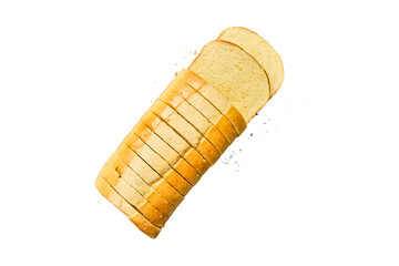 Freshly baked sliced white bread loaf isolated on transparent background