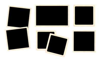 Obraz na płótnie Canvas Set of retro photo frame. Nostalgic aesthetic style for scrapbooking. Collection of vintage photoframes in a retro style. Set of vintage-inspired frames. Copy space. Isolated on white background