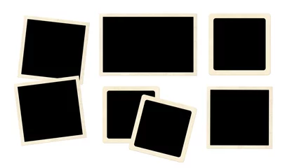  Set of retro photo frame. Nostalgic aesthetic style for scrapbooking. Collection of vintage photoframes in a retro style. Set of vintage-inspired frames. Copy space. Isolated on white background © frenta