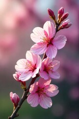 Fototapeta premium Delicate Pink Blossoms Springtime Romance and New Beginnings ? Perfect for Dating Apps