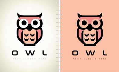 Owl bird logo vector. Animal design