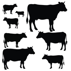 Cow Silhouettes Set