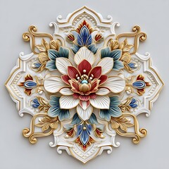 Intricate ornamental carving with baroque and petals high resolution wallpaper