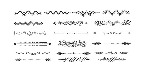 zigzag ,dotted line, Leafy line ,Banner style loop divider.