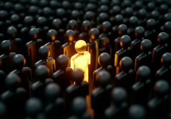 Fototapeta premium Stand Out from the Crowd | Unique Leadership and Individuality Concept