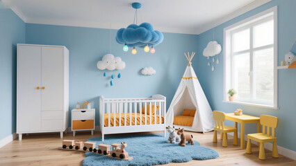 baby bedroom with a crib