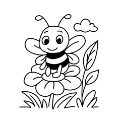 bee outline animal colouring book worksheet