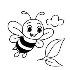 bee outline animal colouring book worksheet