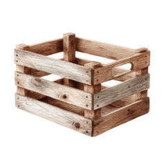 Wooden crate with natural texture and rustic charm painted in watercolor style showing detailed grain and knots in soft brown tones for warm and organic feel