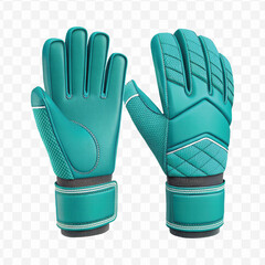 realistic 3d t goalkeeper gloves front and back view in different color style isolated on transparent background
