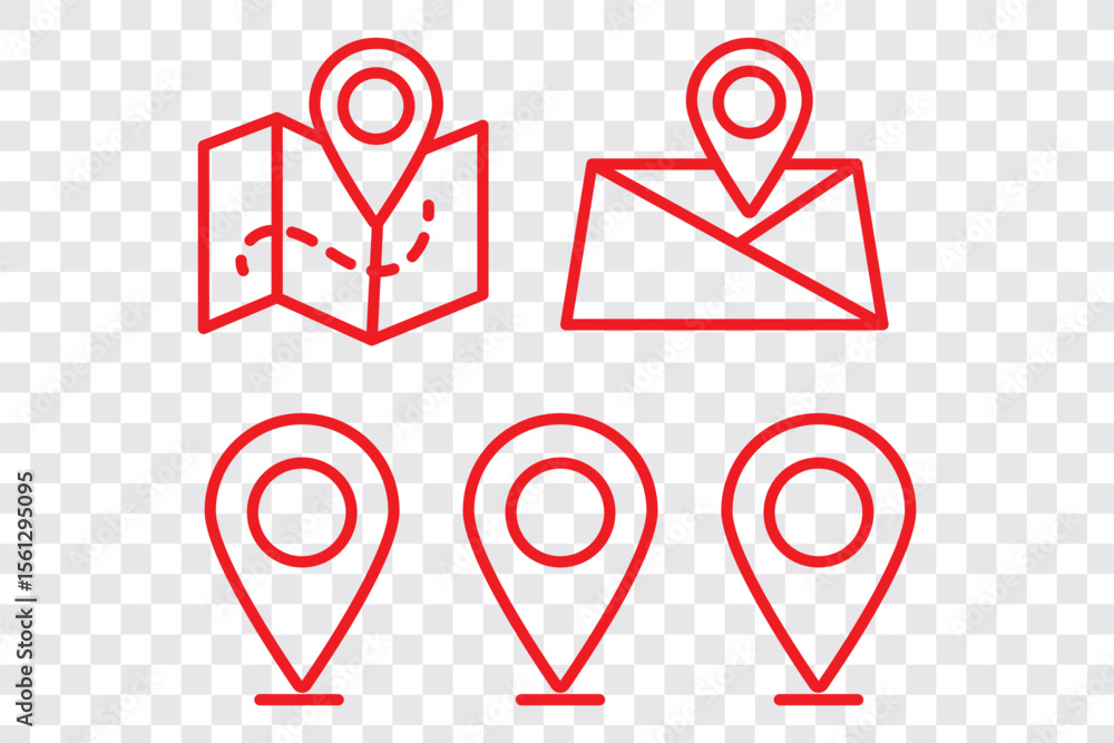 Poster map and location symbols set. geolocation map distance path. location icon. location pin place marke