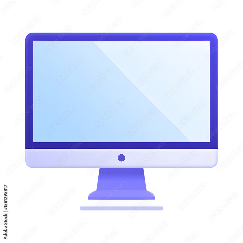 Poster Modern computer monitor with a clean display isolated on transparent background
