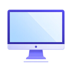 Modern computer monitor with a clean display isolated on transparent background