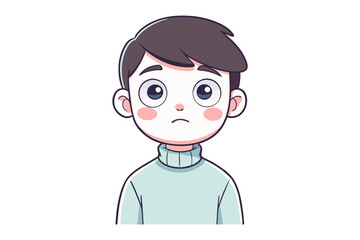 Pensive Character Portrait: A beautifully rendered portrait of a boy character. Expressing emotions through vivid expressions, inviting viewers to ponder the story behind his gaze.