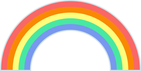 虹と雲のかわいいタイトル用フレーム・カラフルでポップなデザイン素材｜虹,雲,空,カラフル,パーツ,青空,子供,グラフィック