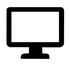 シンプルなテレビやパソコンモニターのモノクロアイコンイラスト