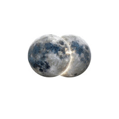 Naklejka premium Lunar Eclipse Two Moons Touching, Celestial Event, Night Sky Phenomenon