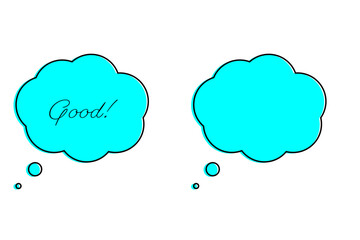 Speech Bubble, Cloud Shaped Blank Text Box, Communication Icon
