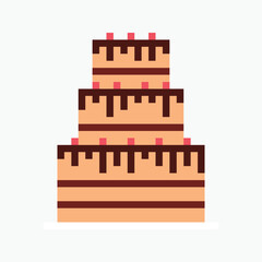 wedding cake pixel art icon vector illustration.