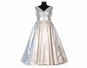 Elegant Evening Gown Shimmering Gradient and Temperature-Sensitive Fabric