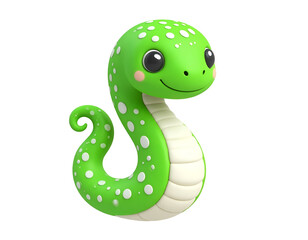 Adorable Green Snake 3D Illustration
