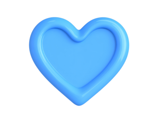 Blue 3D Heart Illustration