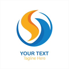 Abstract Letter S Logo Circle Dynamic Business Concept Vector Icon
