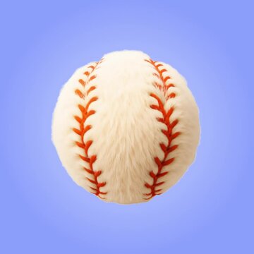 Furry baseball animation isolated asset, transparent 4K video, alpha channel, ProRes 4444