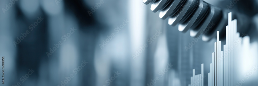 Poster industrial mechanical gears demonstrate precision engineering with intricate metallic design and tex