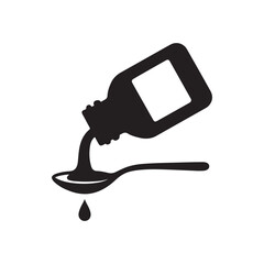 Medicine Syrup Bottle Spoon Icon Health Medical Drug Treatment