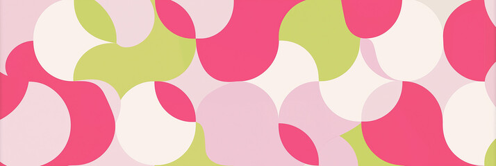 Fototapeta premium Vibrant geometric pattern features overlapping circles in playful contemporary artistic design composition
