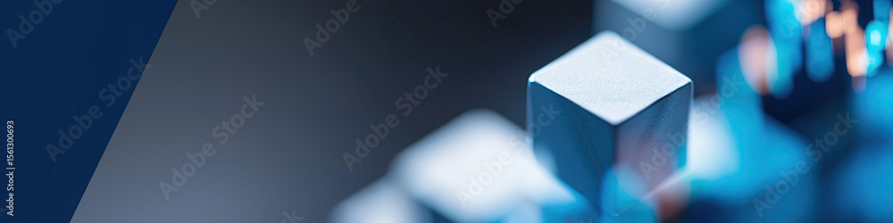 Poster sophisticated cubic elements showcase cutting-edge technological advancement through sleek geometric