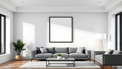 modern living room with white sofa