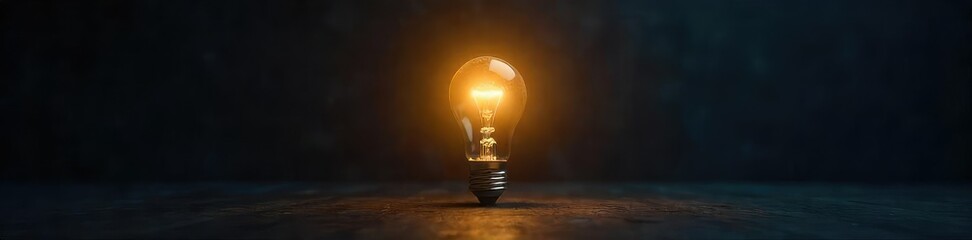 Bright Light Bulb Illuminates Dark Room  A Symbol of Creative Breakthrough and Innovative Problem Solving