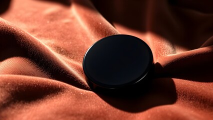 Compact Powder Mockup on Velvet Fabric