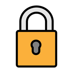 Lock Symbol Vector Filled Icon Design