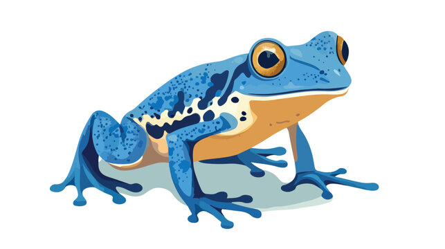 Blue Frog Exotic Animal Flat Vector Illustration