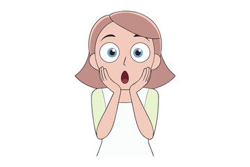 Astonishment Expression: Captivating close-up of a young woman, expressing pure surprise through wide eyes and a hand-to-face gesture, conveying shock, amazement and wonder.